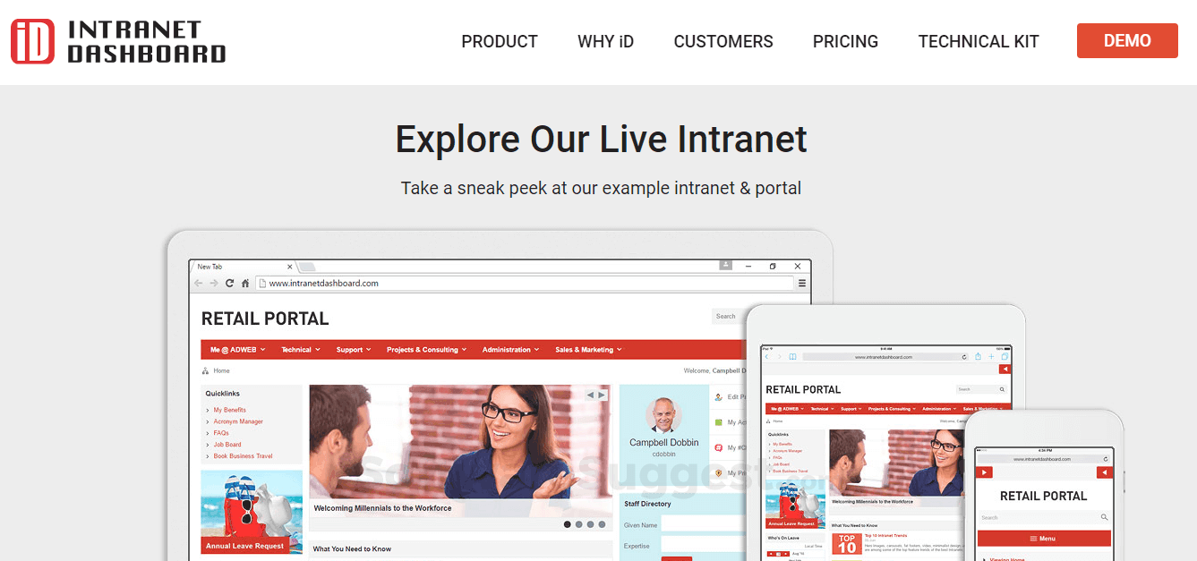 Intranet DASHBOARD Screenshot1